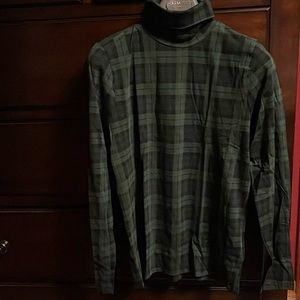 J. Crew dark green plaid turtle neck